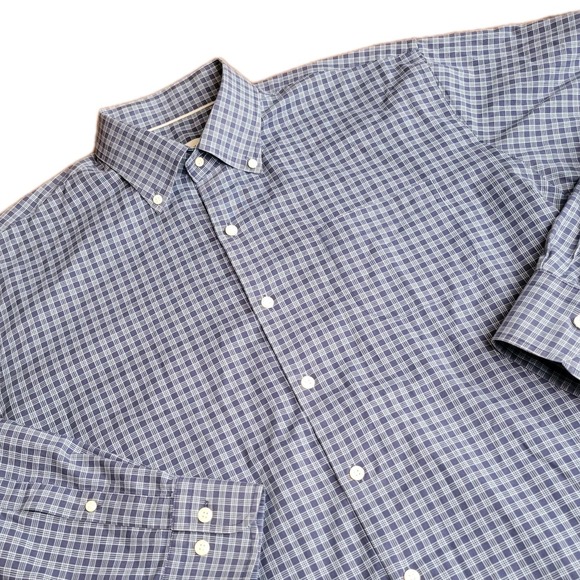 Peter Millar Other - $148 PETER MILLAR Size L Men's Cotton/Spandex Blue Plaid Button Down Shirt
